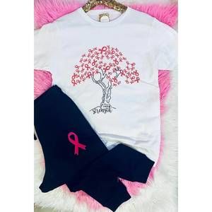 NEW MIDWEST TEES women's ribbon tree jogger set in multi